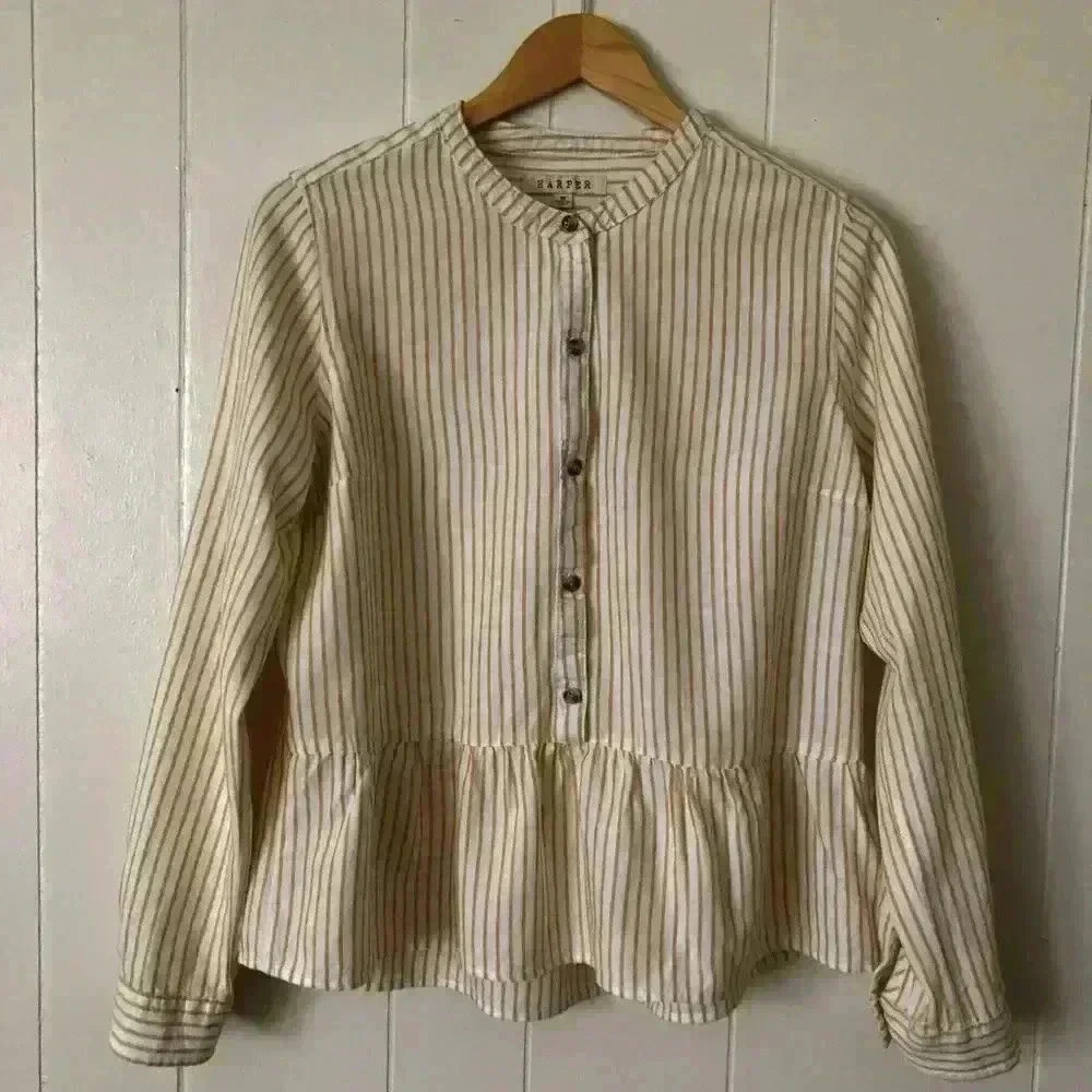 Harper Women's Striped Top Blouse Size M